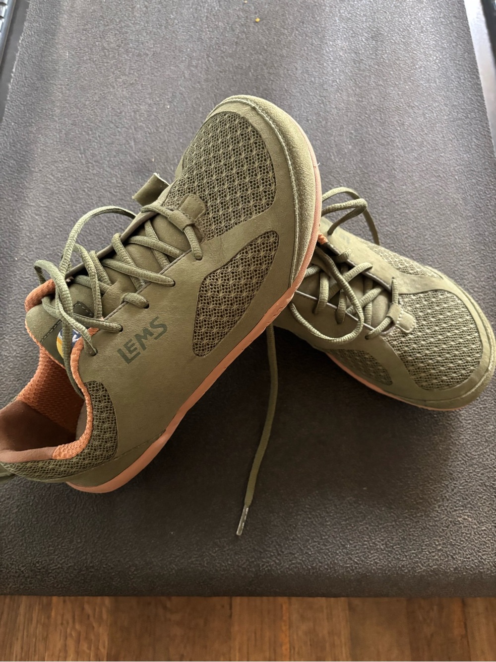 Lems Men's Olive Green Lightweight Lace-Up Athletic Shoes